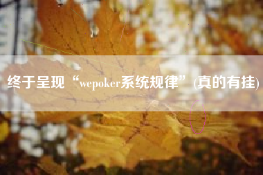 终于呈现“wepoker系统规律”(真的有挂)