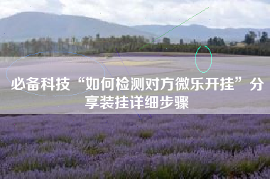 必备科技“如何检测对方微乐开挂”分享装挂详细步骤