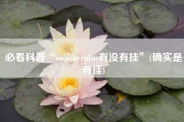 必看科普“wepokerplus有没有挂	”(确实是有挂)