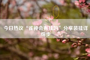 今日热议“雀神会有挂吗”分享装挂详细步