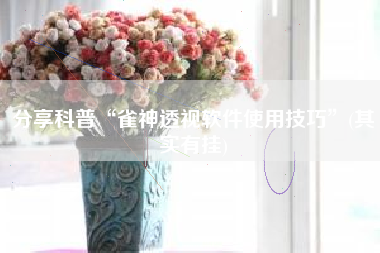 分享科普“雀神透视软件使用技巧”(其实有挂)