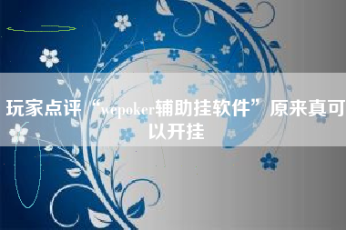 玩家点评“wepoker辅助挂软件”原来真可以开挂