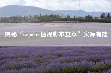 揭秘“wepoker透视脚本安卓	”实际有挂