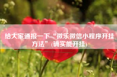 给大家通报一下“微乐微信小程序开挂方法	”(确实能开挂)
