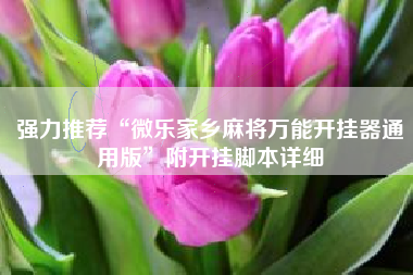 强力推荐“微乐家乡麻将万能开挂器通用版	”附开挂脚本详细