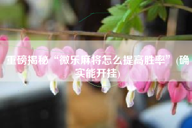 重磅揭秘“微乐麻将怎么提高胜率”(确实能开挂)