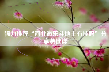 强力推荐“河北微乐斗地主有挂吗”分享装挂详