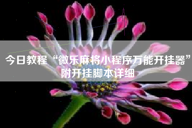 今日教程“微乐麻将小程序万能开挂器”附开挂脚本详细