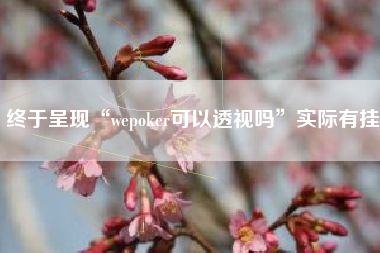 终于呈现“wepoker可以透视吗”实际有挂