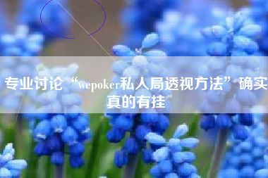 专业讨论“wepoker私人局透视方法”确实真的有挂