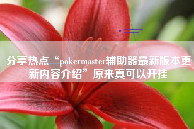 分享热点“pokermaster辅助器最新版本更新内容介绍	”原来真可以开挂
