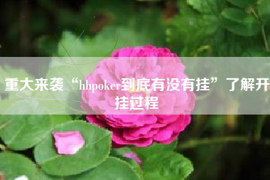 重大来袭“hhpoker到底有没有挂”了解开挂过程