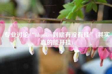 专业讨论“hhpoker到底有没有挂	”(其实真的能开挂)