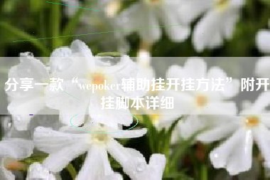 分享一款“wepoker辅助挂开挂方法”附开挂脚本详细