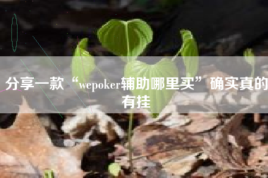 分享一款“wepoker辅助哪里买	”确实真的有挂