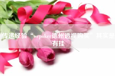 传递经验“wepoker德州透视购买	”其实是有挂