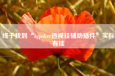终于找到“agpoker透视挂辅助插件”实际有挂
