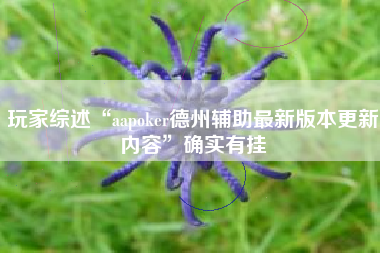 玩家综述“aapoker德州辅助最新版本更新内容”确实有挂