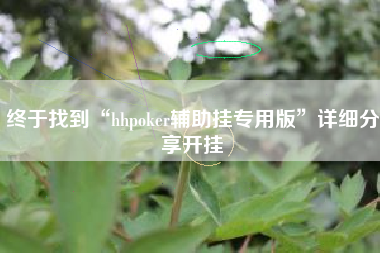 终于找到“hhpoker辅助挂专用版”详细分享开挂