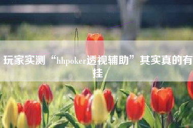 玩家实测“hhpoker透视辅助	”其实真的有挂