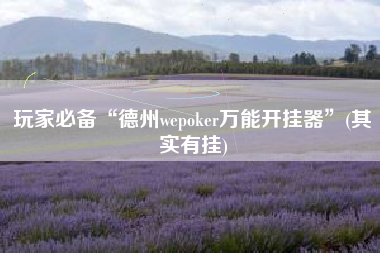 玩家必备“德州wepoker万能开挂器	”(其实有挂)