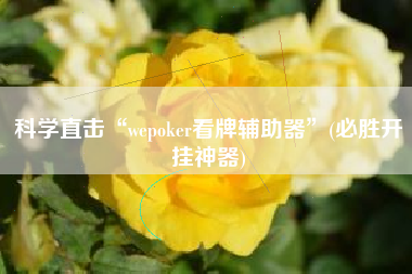 科学直击“wepoker看牌辅助器”(必胜开挂神器)