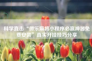 科学直击“微乐麻将小程序必赢神器免费安装”真实开挂技巧分享