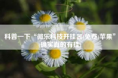 科普一下“微乐科技开挂器(免费)苹果”(确实真的有挂)