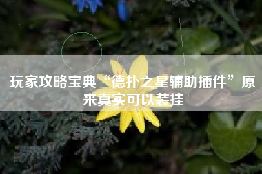 玩家攻略宝典“德扑之星辅助插件”原来真实可以装挂