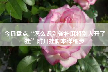 今日盘点“怎么识别雀神麻将别人开了挂	”附开挂脚本详细步