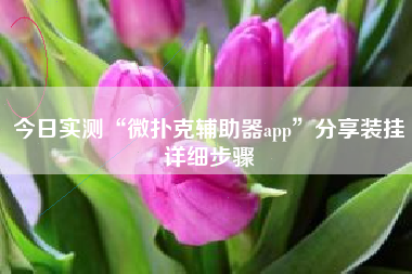 今日实测“微扑克辅助器app”分享装挂详细步骤