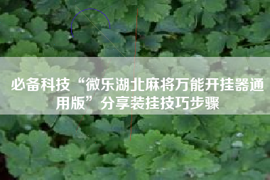 必备科技“微乐湖北麻将万能开挂器通用版”分享装挂技巧步骤