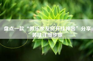 盘点一款“微乐亲友房开挂神器	”分享装挂详细步骤