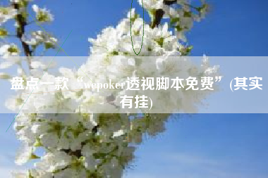 盘点一款“wepoker透视脚本免费”(其实有挂)