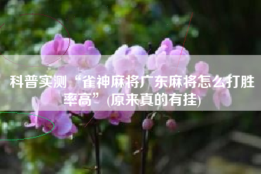 科普实测“雀神麻将广东麻将怎么打胜率高	”(原来真的有挂)