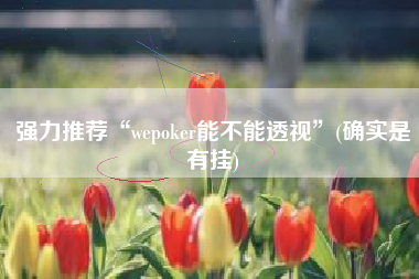 强力推荐“wepoker能不能透视”(确实是有挂)