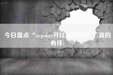 今日盘点“wepoker开挂辅助软件”(真的有挂)
