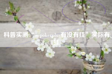 科普实测“wepokerplus有没有挂	”实际有挂