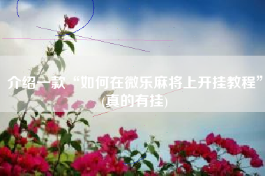 介绍一款“如何在微乐麻将上开挂教程”(真的有挂)