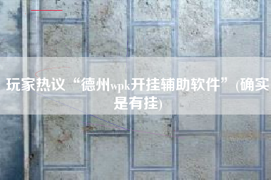 玩家热议“德州wpk开挂辅助软件”(确实是有挂)