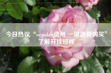 今日热议“wepoker德州 一键透视购买”了解开挂过程