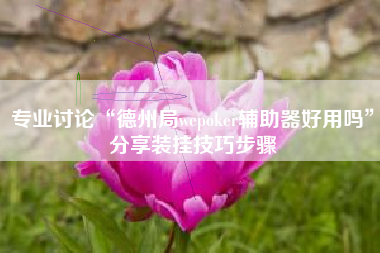 专业讨论“德州局wepoker辅助器好用吗	”分享装挂技巧步骤