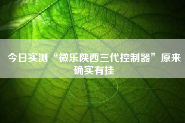 今日实测“微乐陕西三代控制器”原来确实有挂