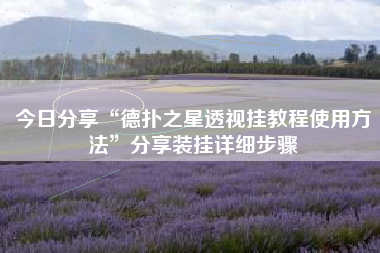 今日分享“德扑之星透视挂教程使用方法”分享装挂详细步骤