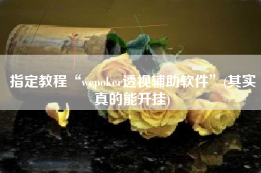 指定教程“wepoker透视辅助软件”(其实真的能开挂)