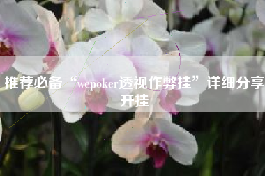 推荐必备“wepoker透视作弊挂”详细分享开挂