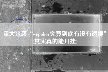 重大来袭“wepoker究竟到底有没有透视	”(其实真的能开挂)
