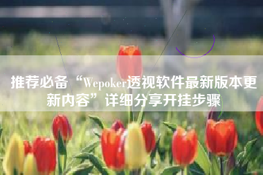 推荐必备“Wepoker透视软件最新版本更新内容	”详细分享开挂步骤