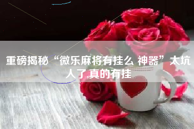 重磅揭秘“微乐麻将有挂么 神器”太坑人了,真的有挂