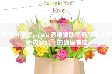 教程分享“wepoker透视辅助器最新版本更新内容分”的确是有挂